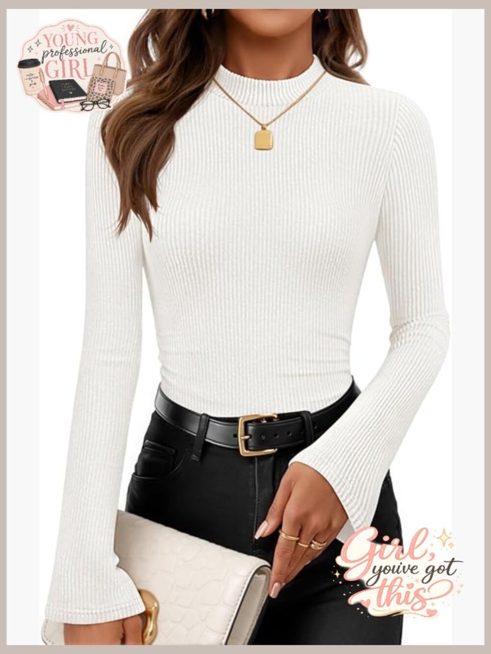 Mock Neck Long Sleeve Slim Fit Ribbed Tops Side Ruching